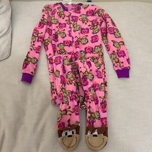 Pink monkey onesie